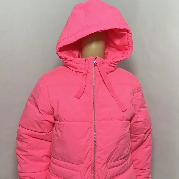 Women's Puffer Jacket Pink Zip up with Hood by Universal Thread (M9YG8Y) - Picture 4 of 4